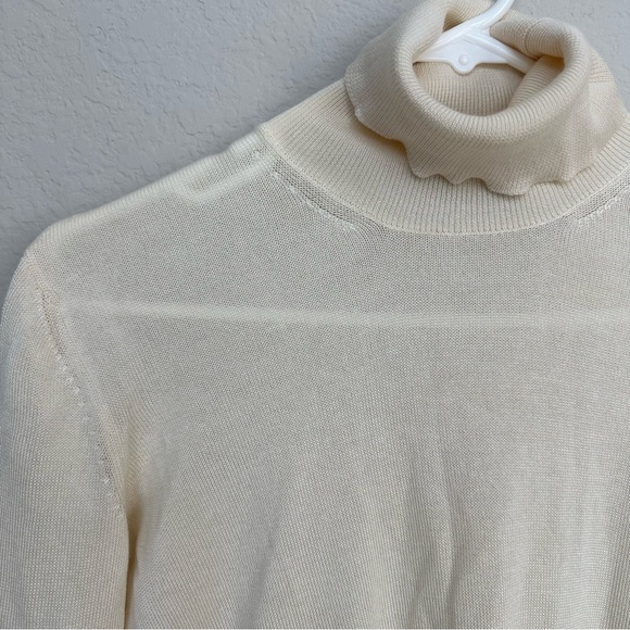 Yves Saint Laurent Cream Turtleneck Sweater Bell Sleeves XL - Picture 3 of 12